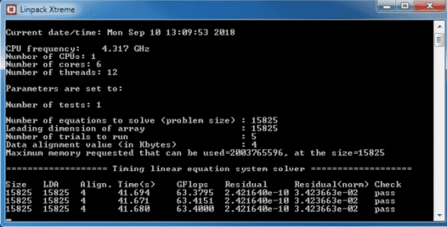 linpack benchmark information