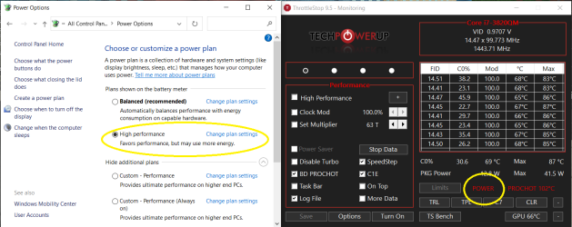 POWER Limit flashing in "High Performance" power plan | TechPowerUp Forums