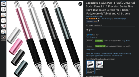 Amazon.com Capacitive Stylus Pen (4 Pack), Universal Stylist Pens 2 in 1 Precision Series Fine...png