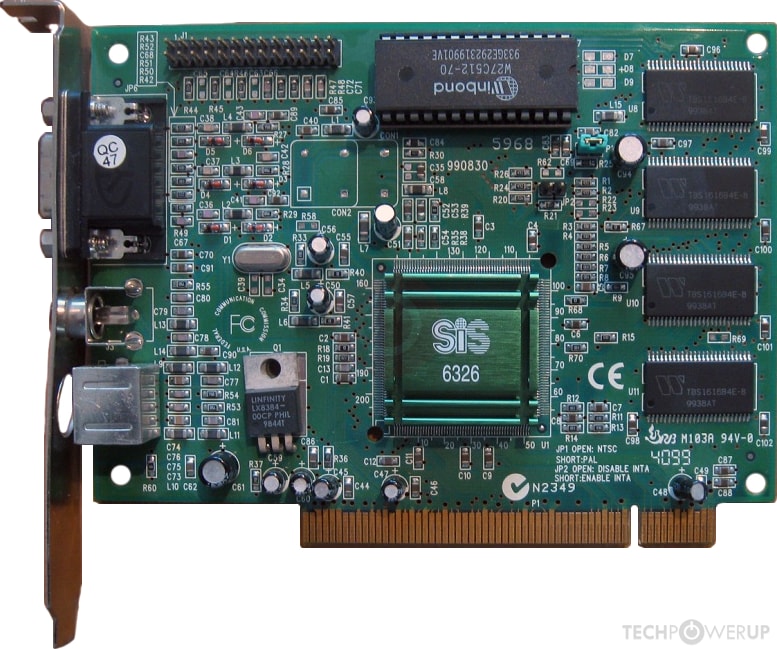 Carte Graphique SIS 6326 AGP 4 Mo – Vintage Pour PC Rétro