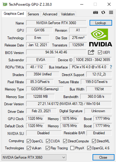 Nvidia graphics card model number