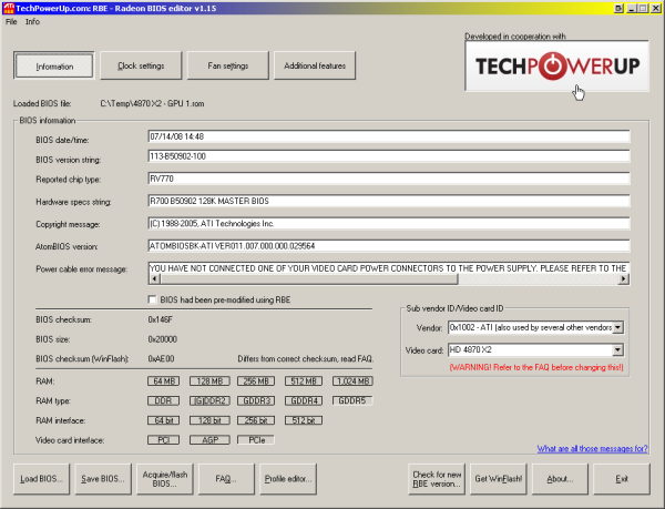 Info tab