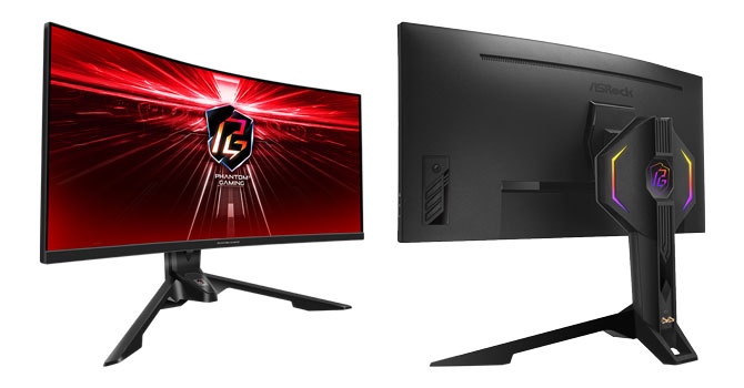 MONITOR ASROCK 34 PULGADAS, CURVO GAMING, PG34WQ15R3A LED, 165HZ,  VA-WQHD(3440X1440) 1 MS, FREESYNC PUERTO 2 HDMI, 1 DP