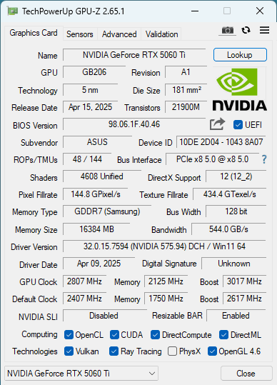tyausa@プロフ必読 ASUS GeForce RTX 5060 Ti Prime OC 16 GB Review - Overclocking