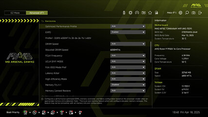 MSI MAG X870E Tomahawk Wi-Fi Review - BIOS Overview | TechPowerUp