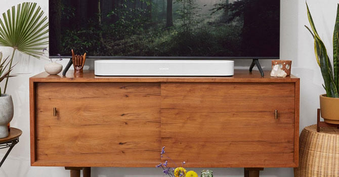 Sonos Beam (Gen 2). The compact smart soundbar for TV, music and more.  (Black)