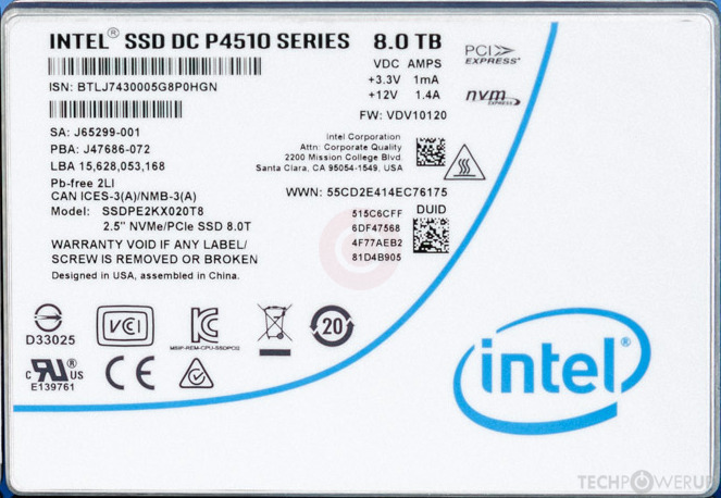 Intel DC P4510 8 TB Specs | TechPowerUp SSD Database