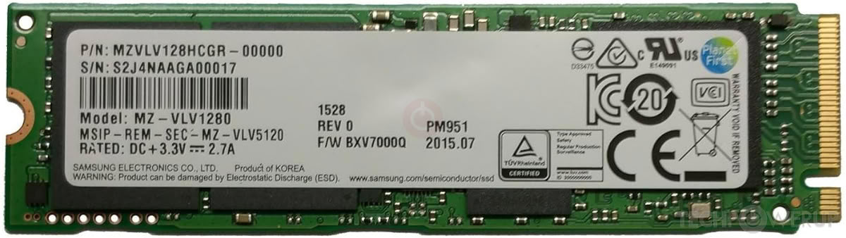 SRI 専用 Samsung PM951 128 GB Specs | TechPowerUp SSD Database