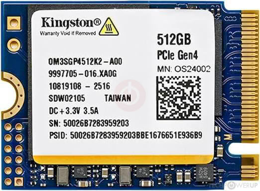 Kingston OM3SGP4 512 GB Specs | TechPowerUp SSD Database