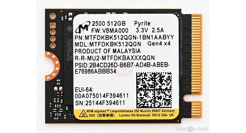 Micron 2500 512 GB Specs | TechPowerUp SSD Database