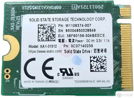 SSSTC XA1-31512 512 GB Specs | TechPowerUp SSD Database