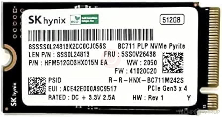 SK Hynix BC711 512 GB Specs | TechPowerUp SSD Database