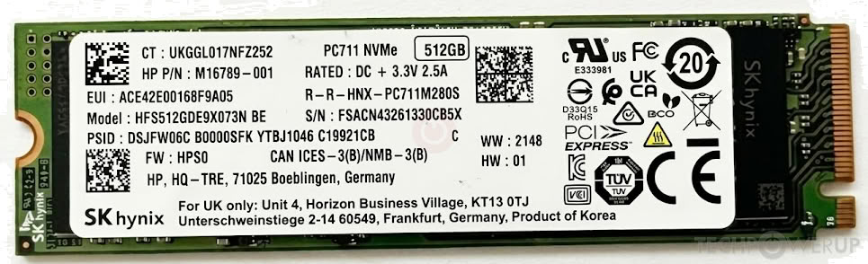 SK Hynix PC711 512 GB Specs | TechPowerUp SSD Database