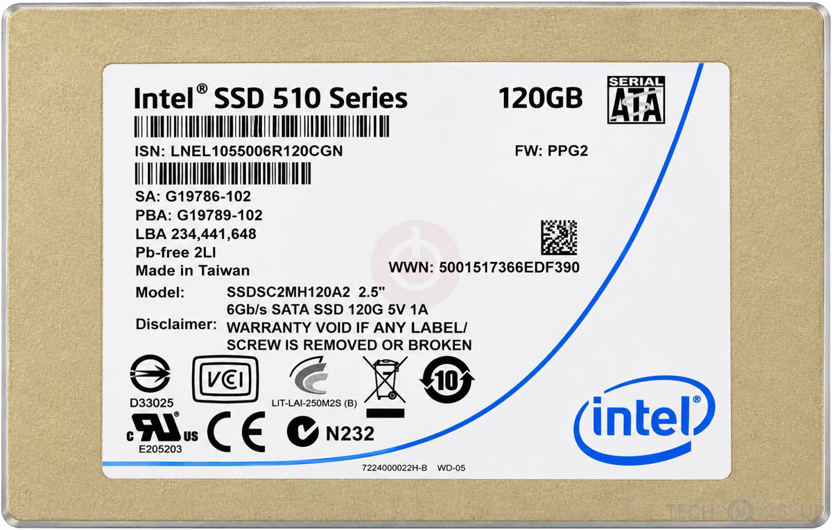 Intel Series 510 120 GB Specs | TechPowerUp SSD Database