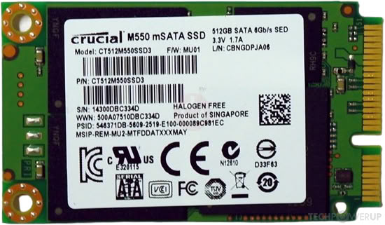 Crucial M550 512 GB Specs | TechPowerUp SSD Database